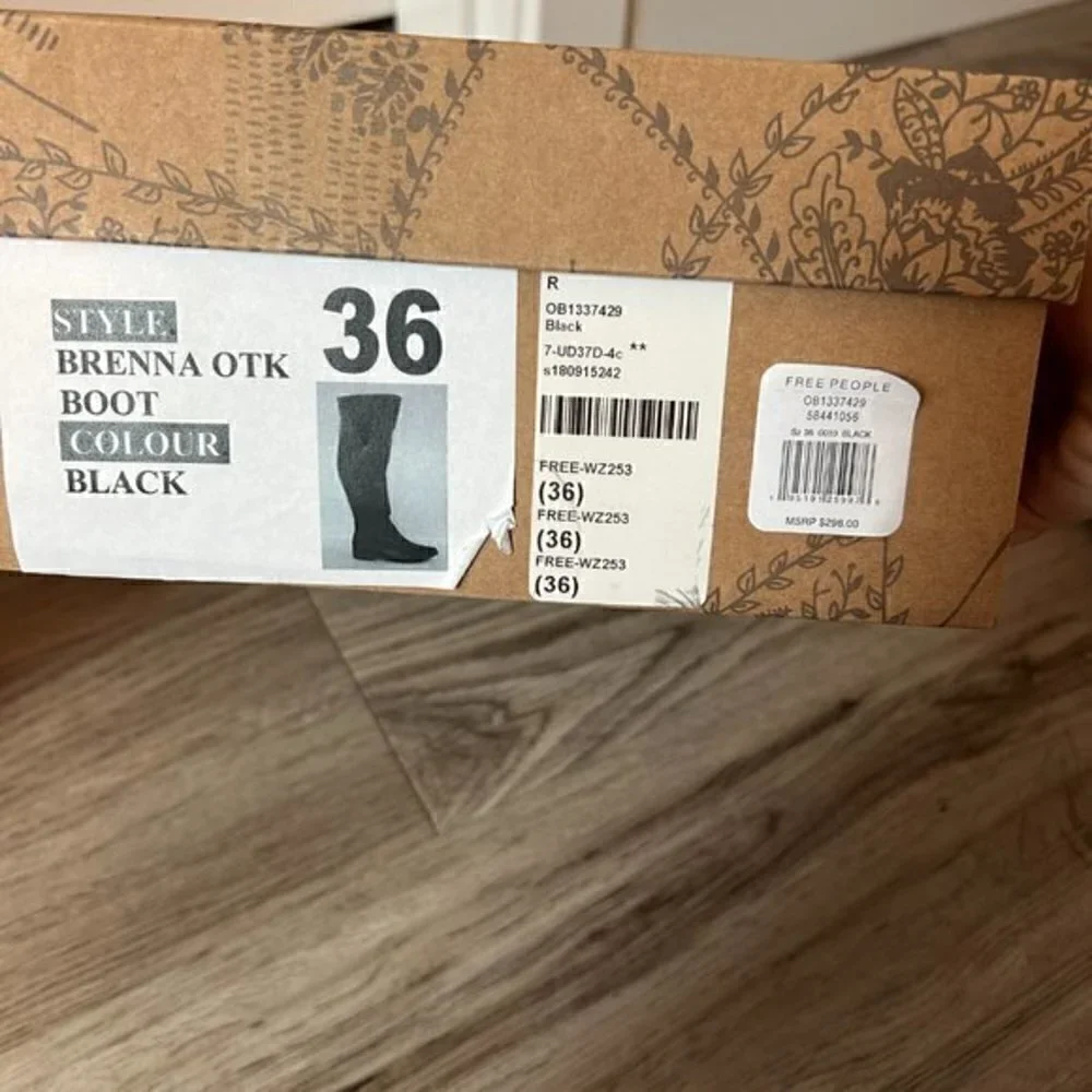 Free People Brenna OTK Boot Black Size 36 NWT